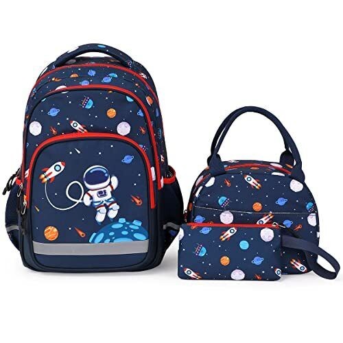 School Backpack Kids Bookbag Set-with Lunch Bag & Pencil Case Elementary